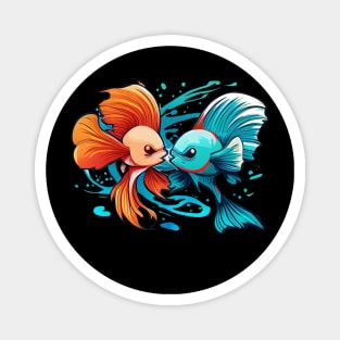 TWO COOL BETTA FISH FIGHTING Magnet